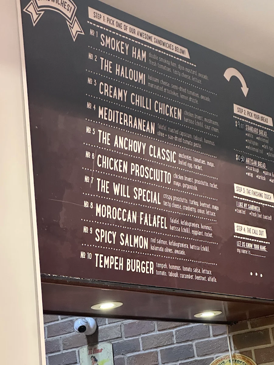 Menu, Hole in the Wall: Sandwich Factory