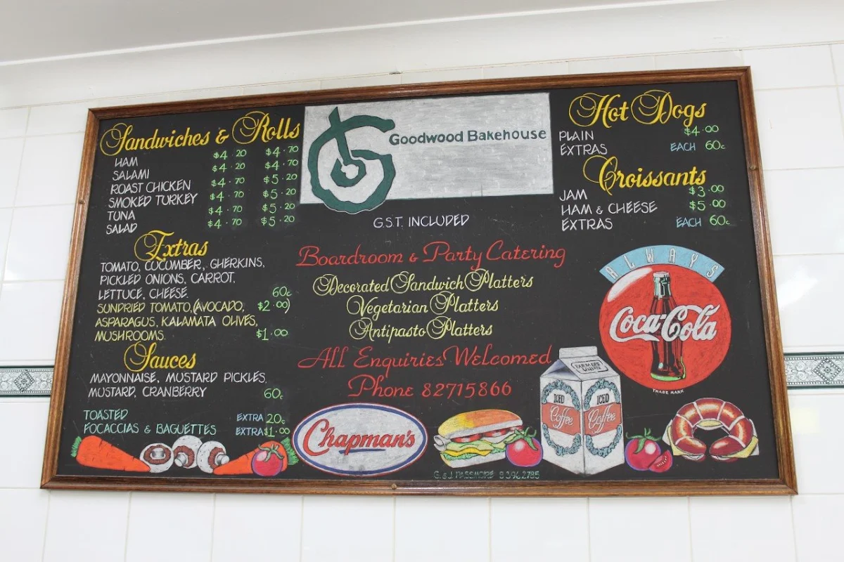 Menu, Goodwood Bakehouse