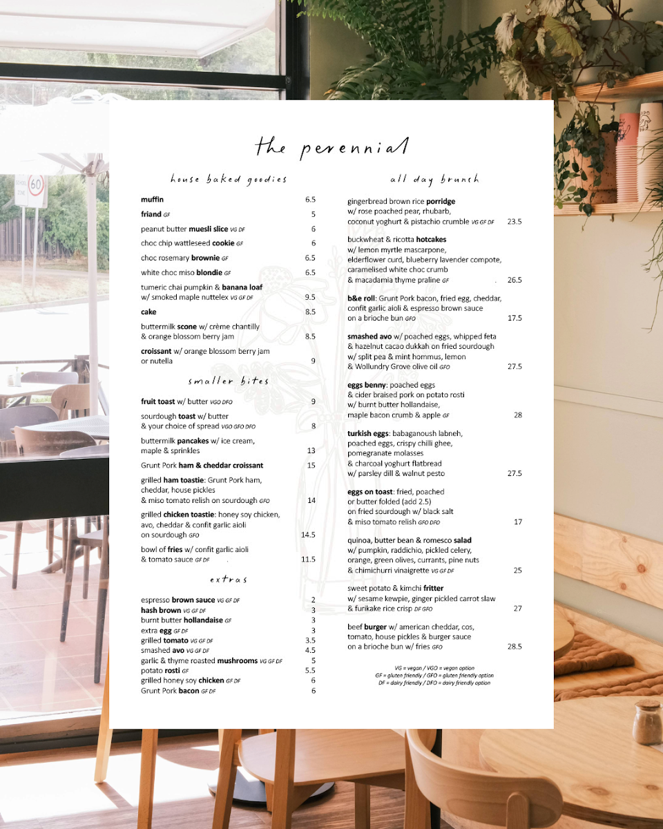 Menu, The Perennial