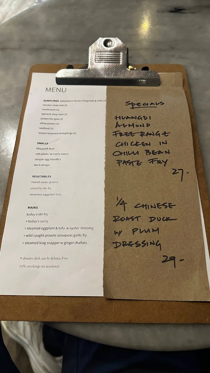Menu, Little Fu