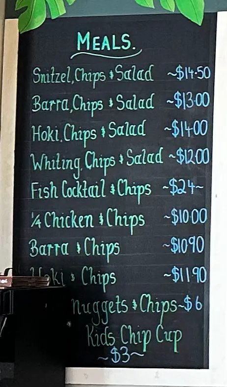 Menu, The Point Cafe & Takeaway