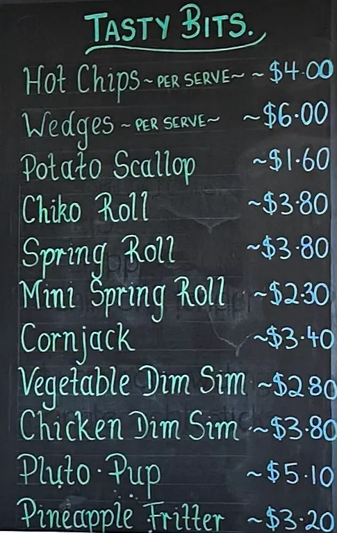 Menu, The Point Cafe & Takeaway
