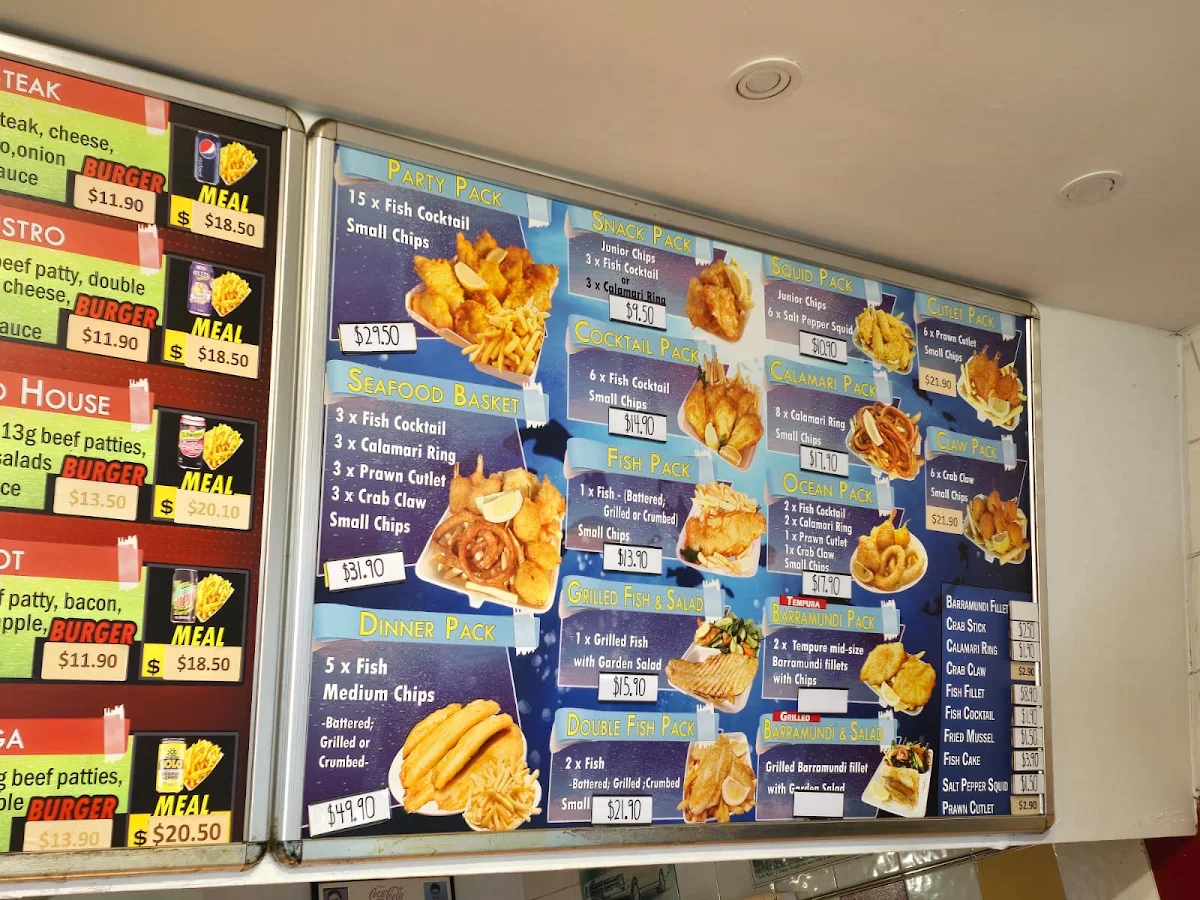 Menu, Homers Quakers Hill