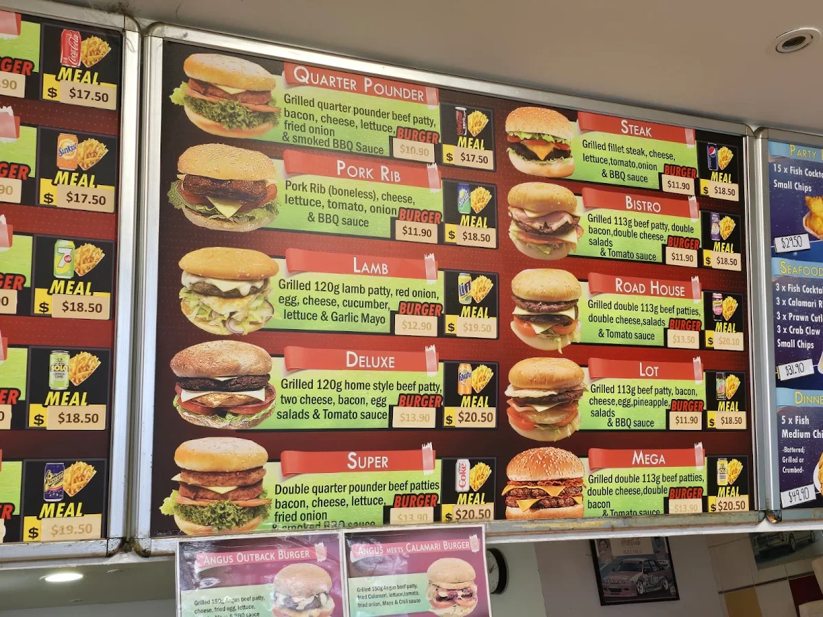 Menu, Homers Quakers Hill