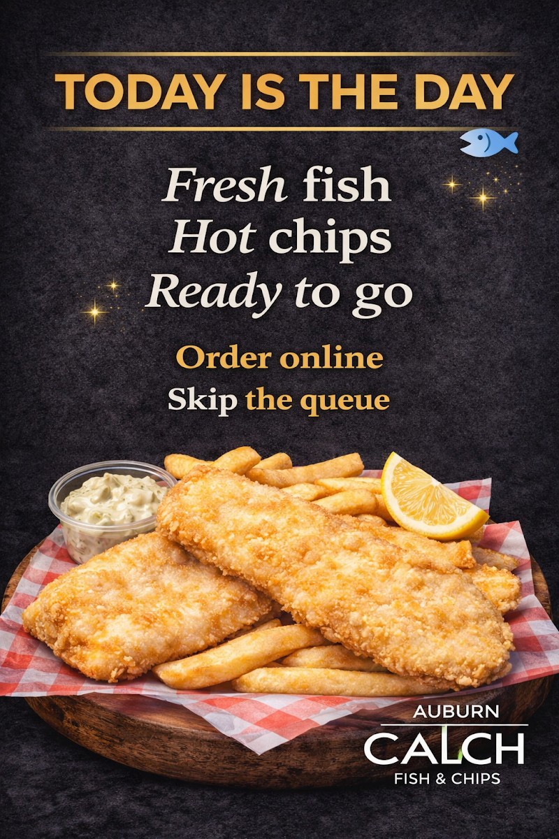 Menu, Auburn Catch Fish & Chips