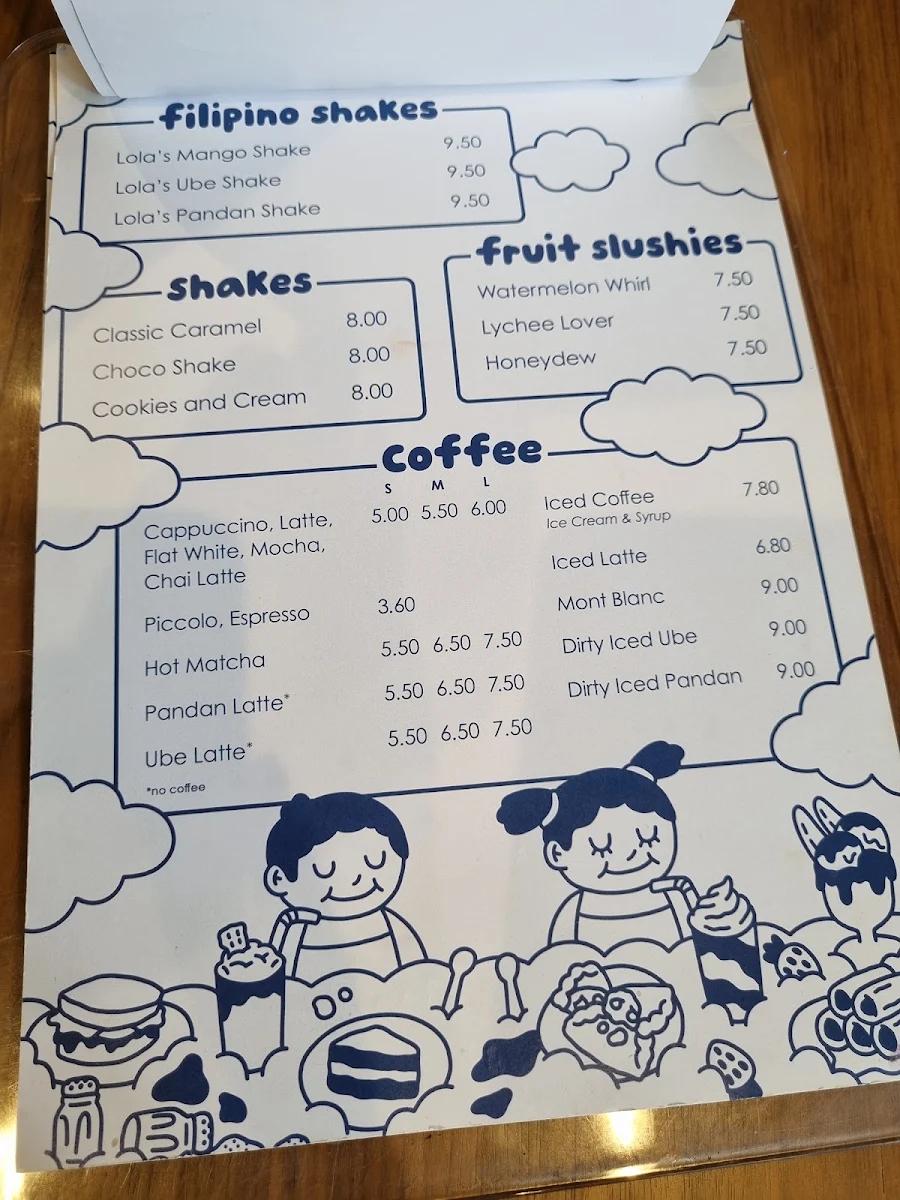 Menu, Lola's Coffee Bar Kelvin Grove