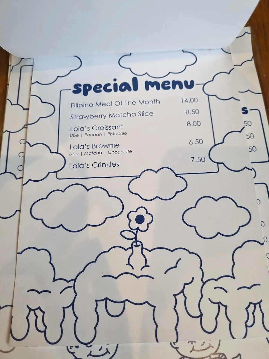 Menu, Lola's Coffee Bar Kelvin Grove