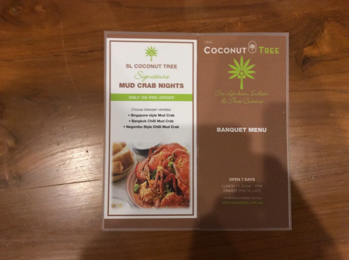 Menu, SL Coconut Tree