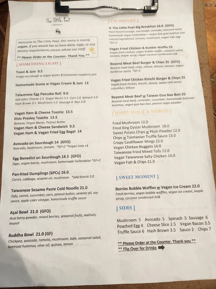 Menu, The Little Poet