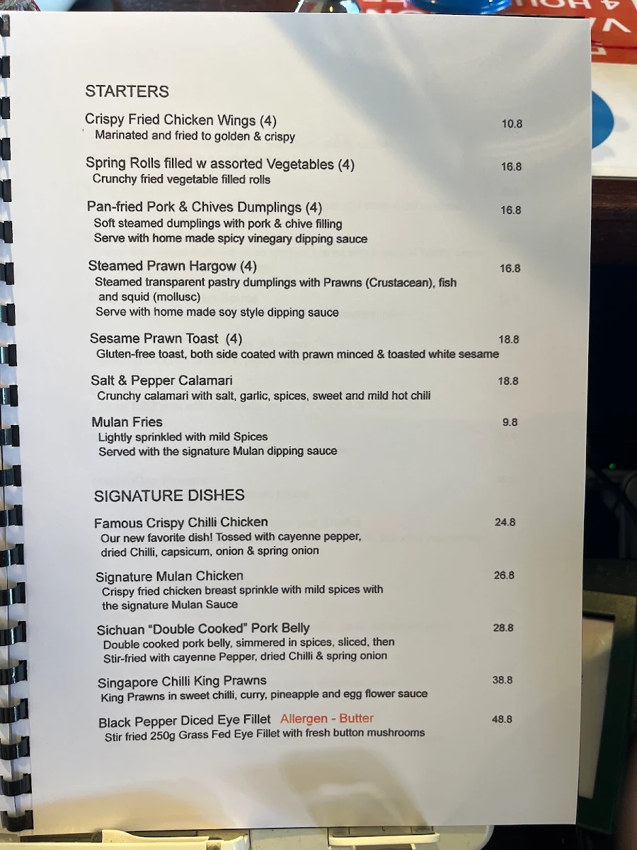 Menu, Beyond Chinese Restaurant (100% Gluten Free)