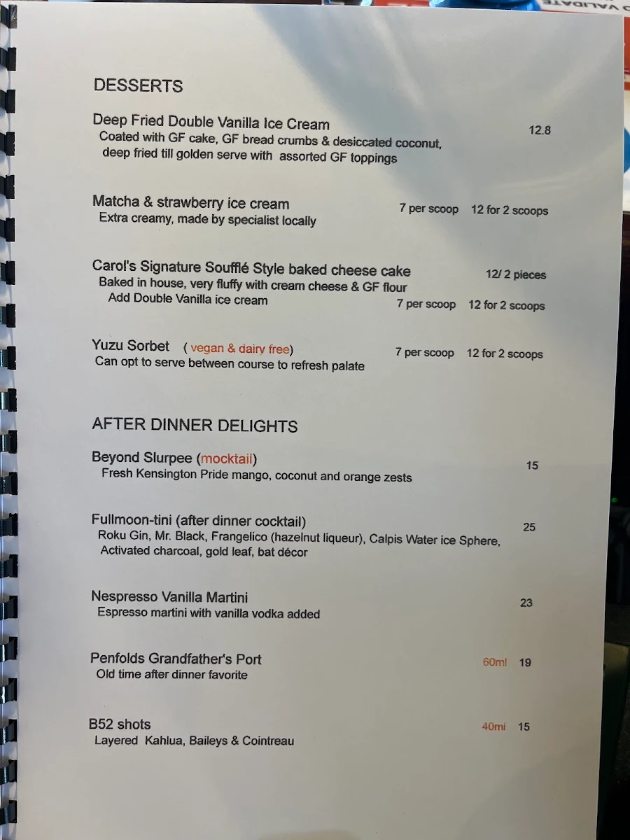 Menu, Beyond Chinese Restaurant (100% Gluten Free)