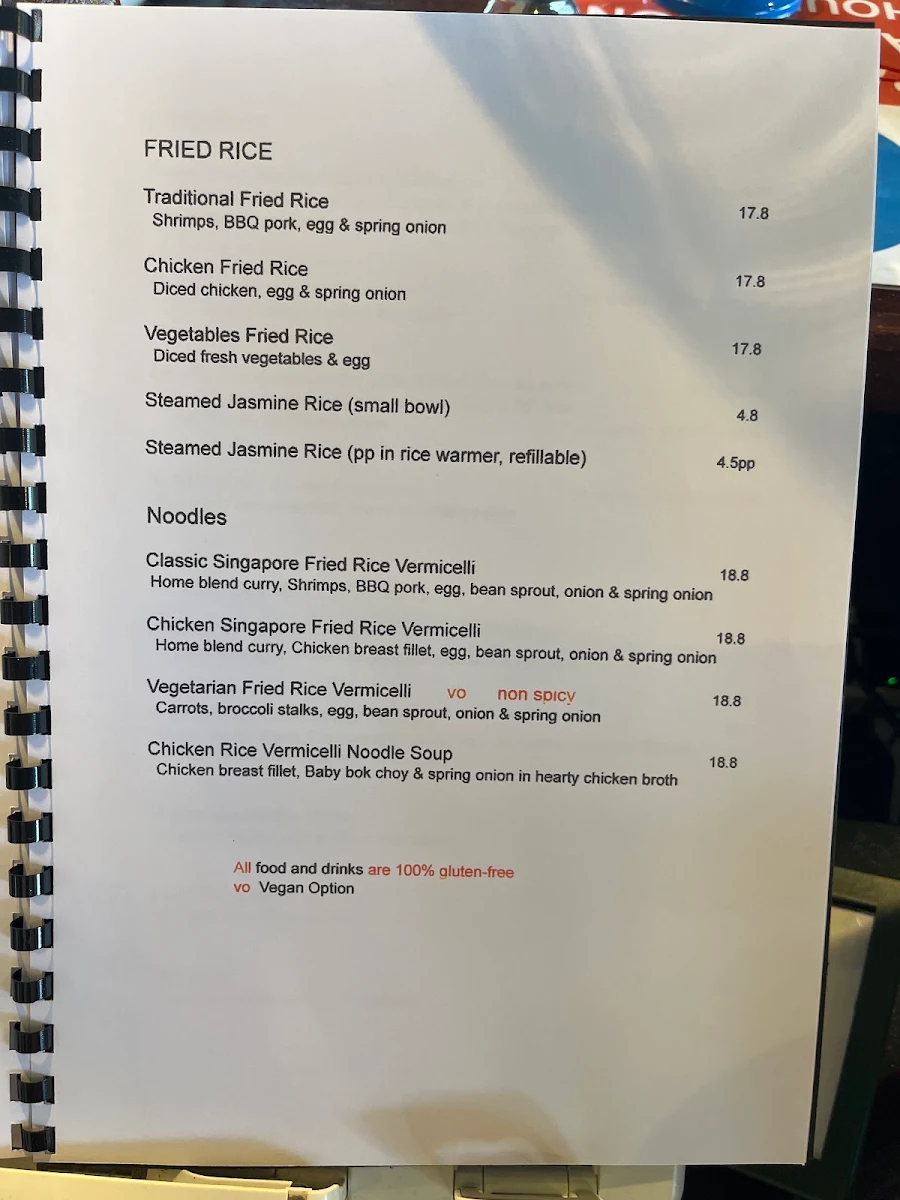 Menu, Beyond Chinese Restaurant (100% Gluten Free)