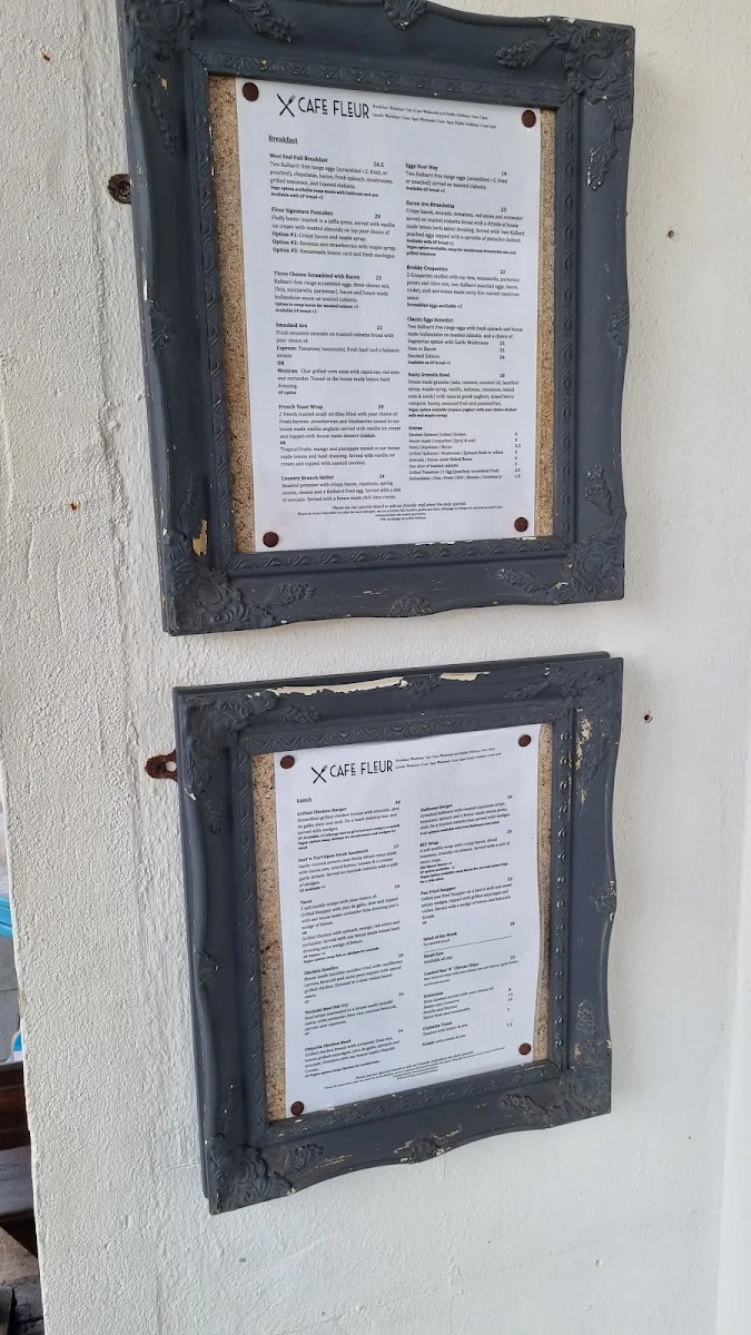Menu, Cafe Fleur