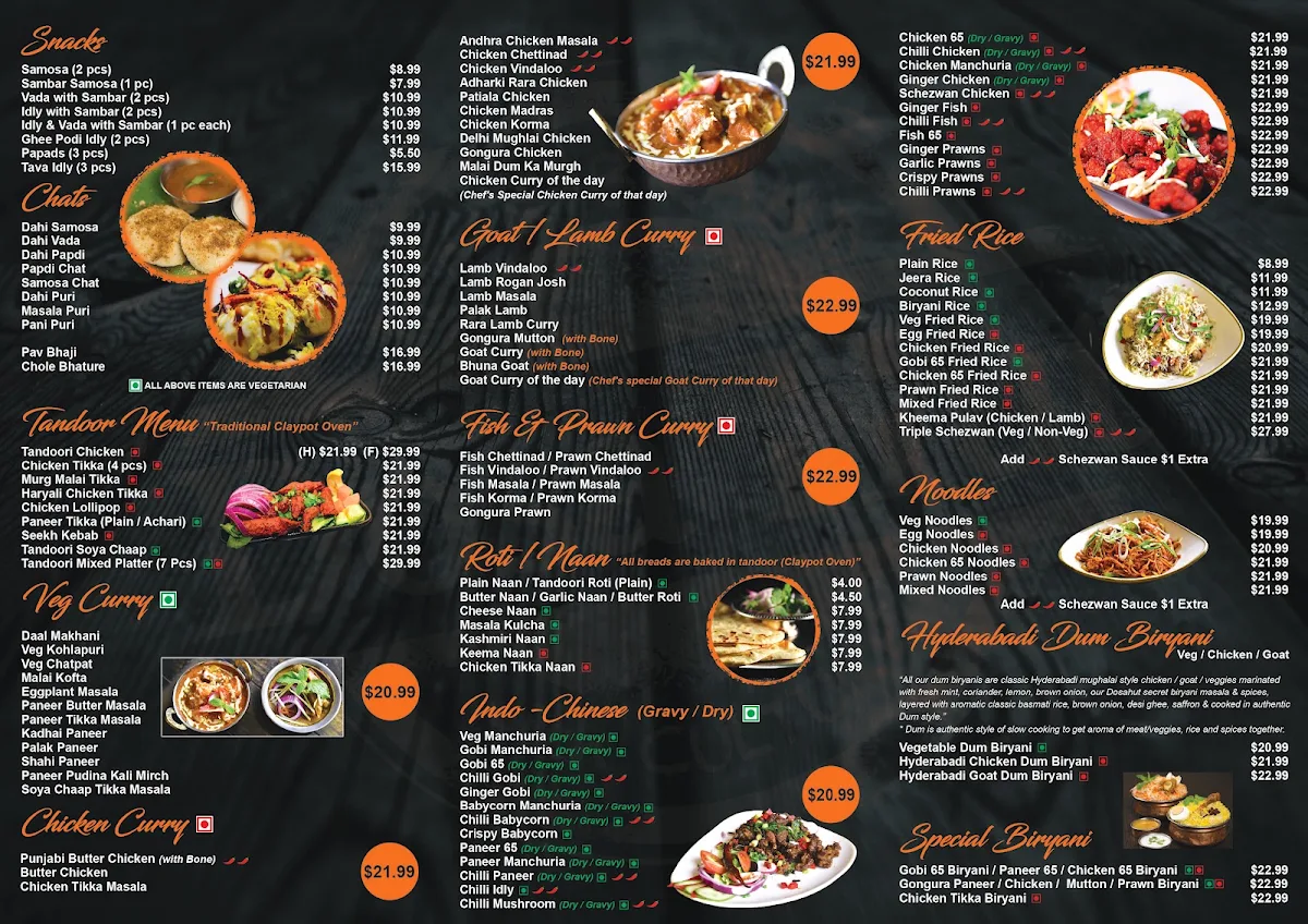 Menu, Dosa Hut - Indian Multi Cuisine Restaurant Cranbourne