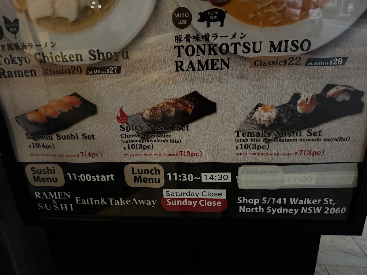 Menu, Crafted Ramen Misolado North Sydney