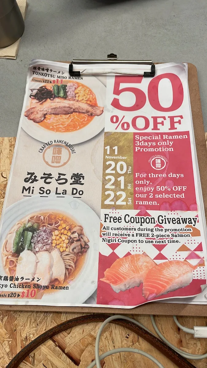 Menu, Crafted Ramen Misolado North Sydney