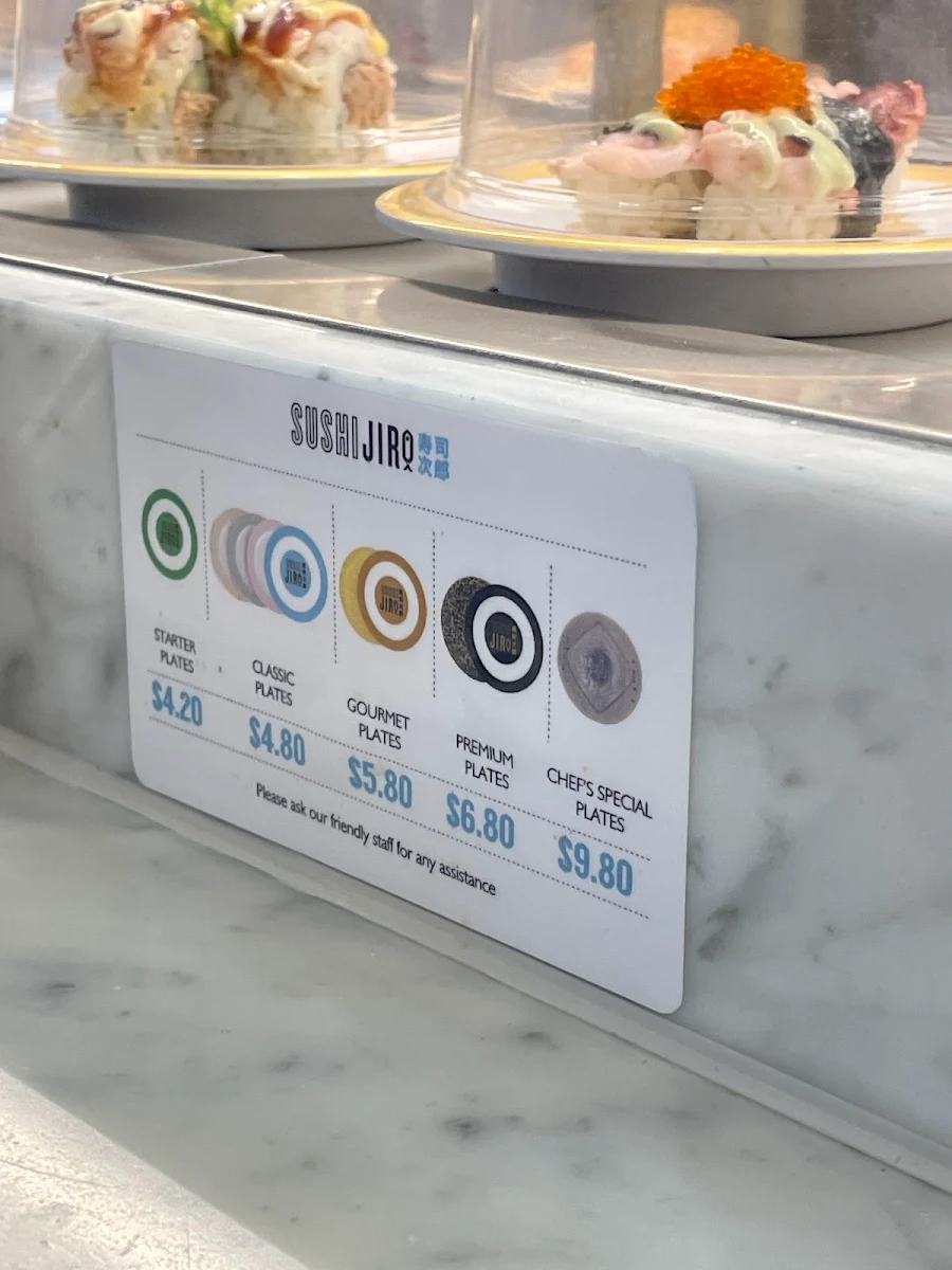 Menu, Sushi Jiro Chadstone