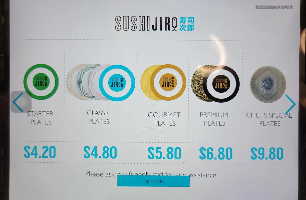 Menu, Sushi Jiro Chadstone