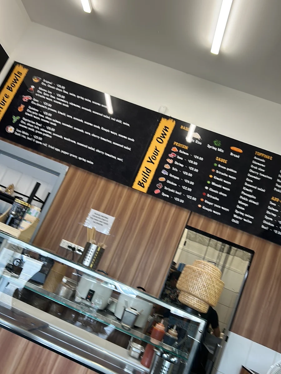 Menu, The Poke Bar