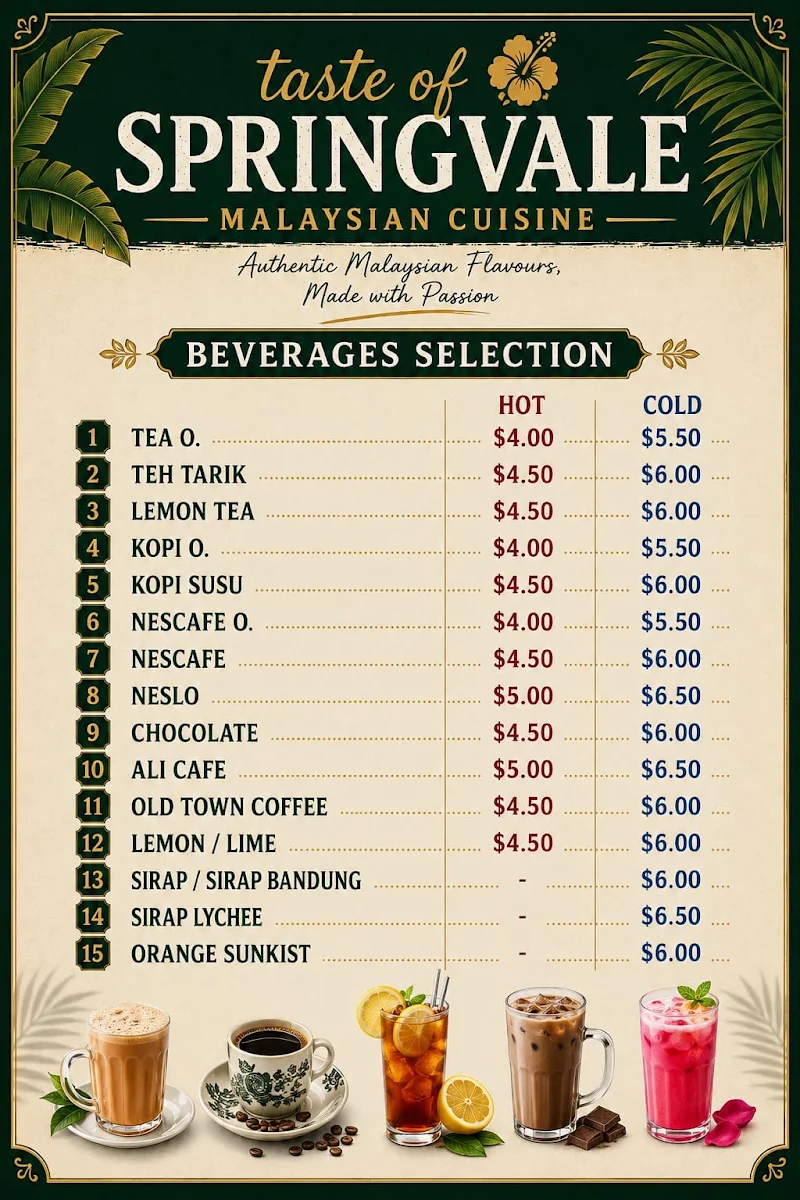 Menu, Taste of Springvale