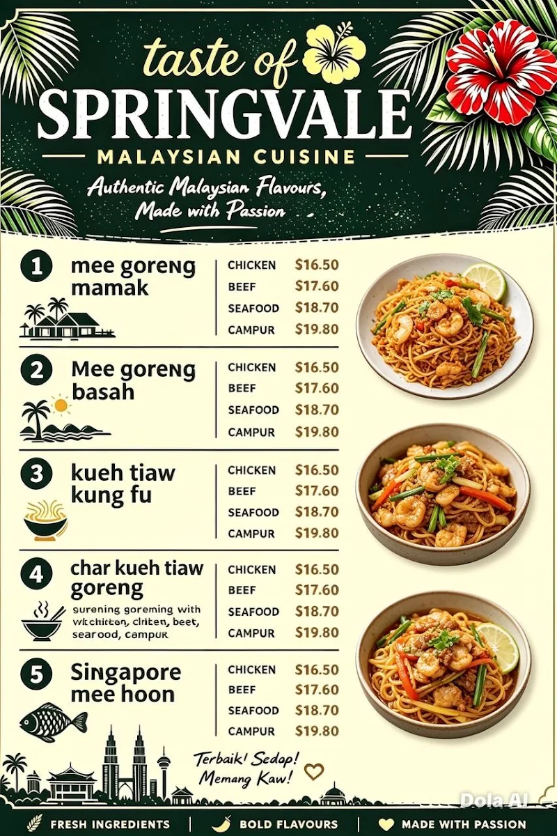 Menu, Taste of Springvale