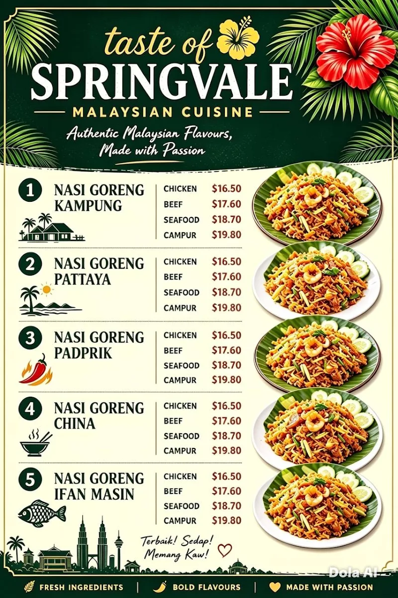 Menu, Taste of Springvale