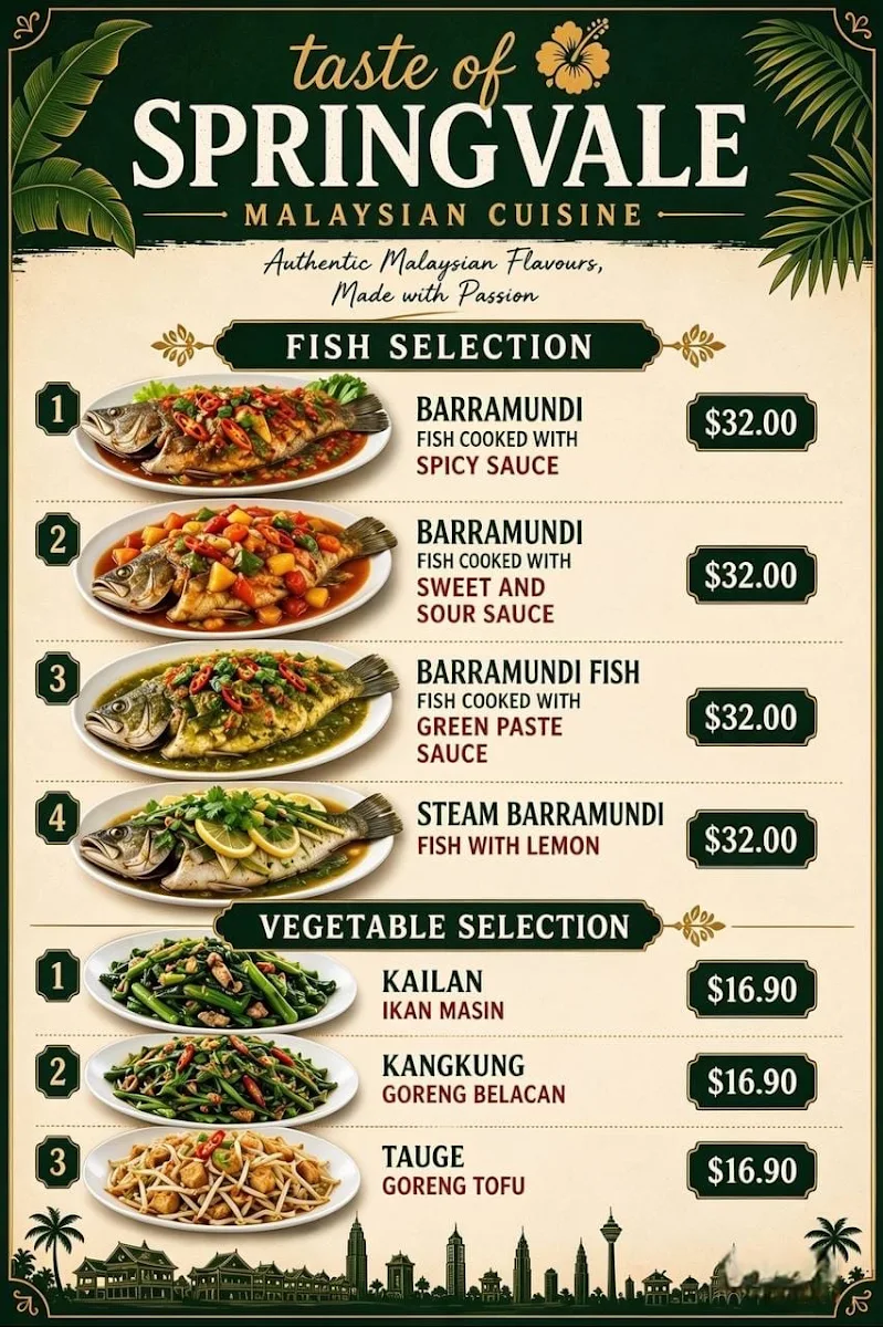 Menu, Taste of Springvale