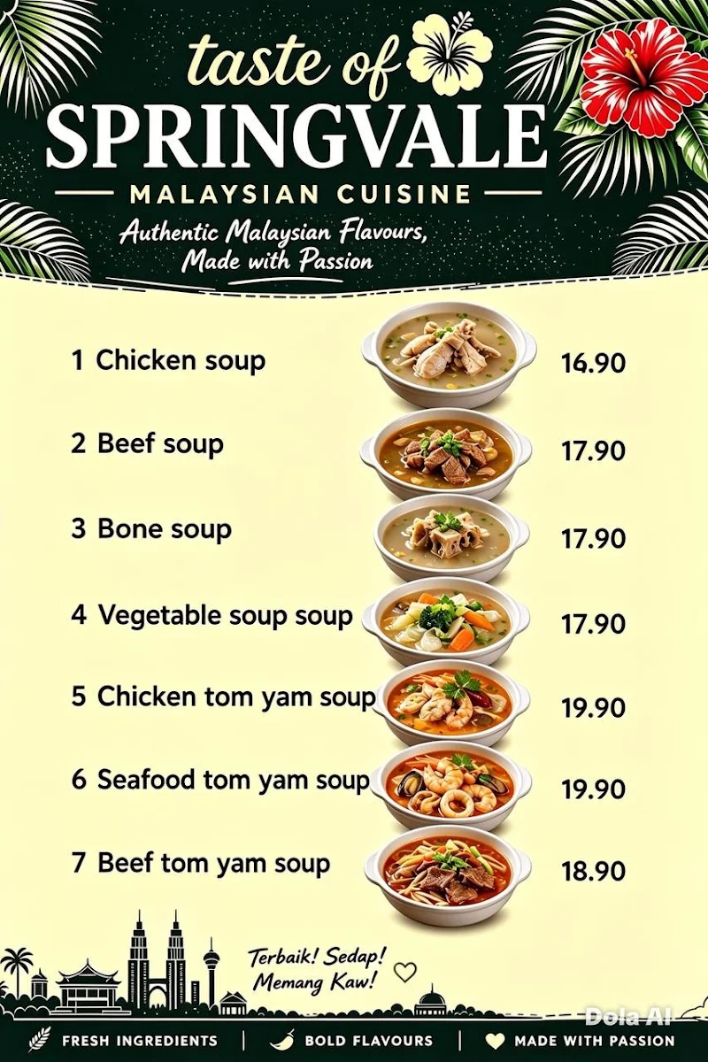 Menu, Taste of Springvale