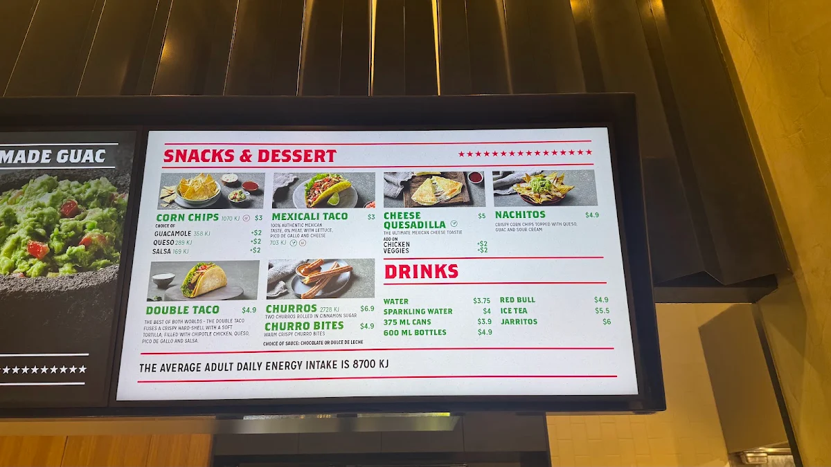 Menu, Mad Mex South Yarra