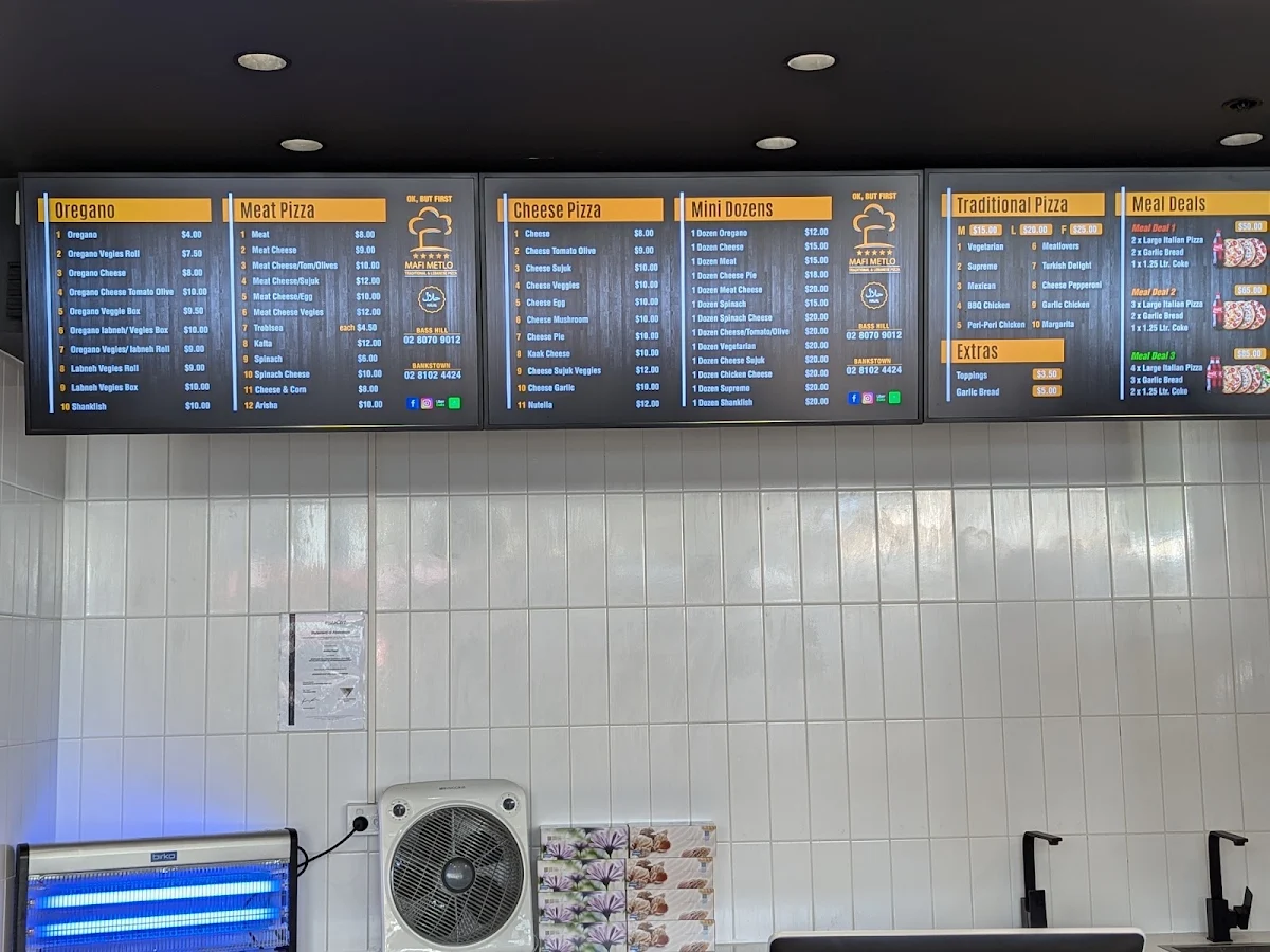Menu, Mafi Metlo Bankstown