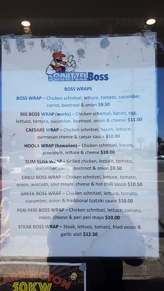 Menu, Schnitzel House Newcastle