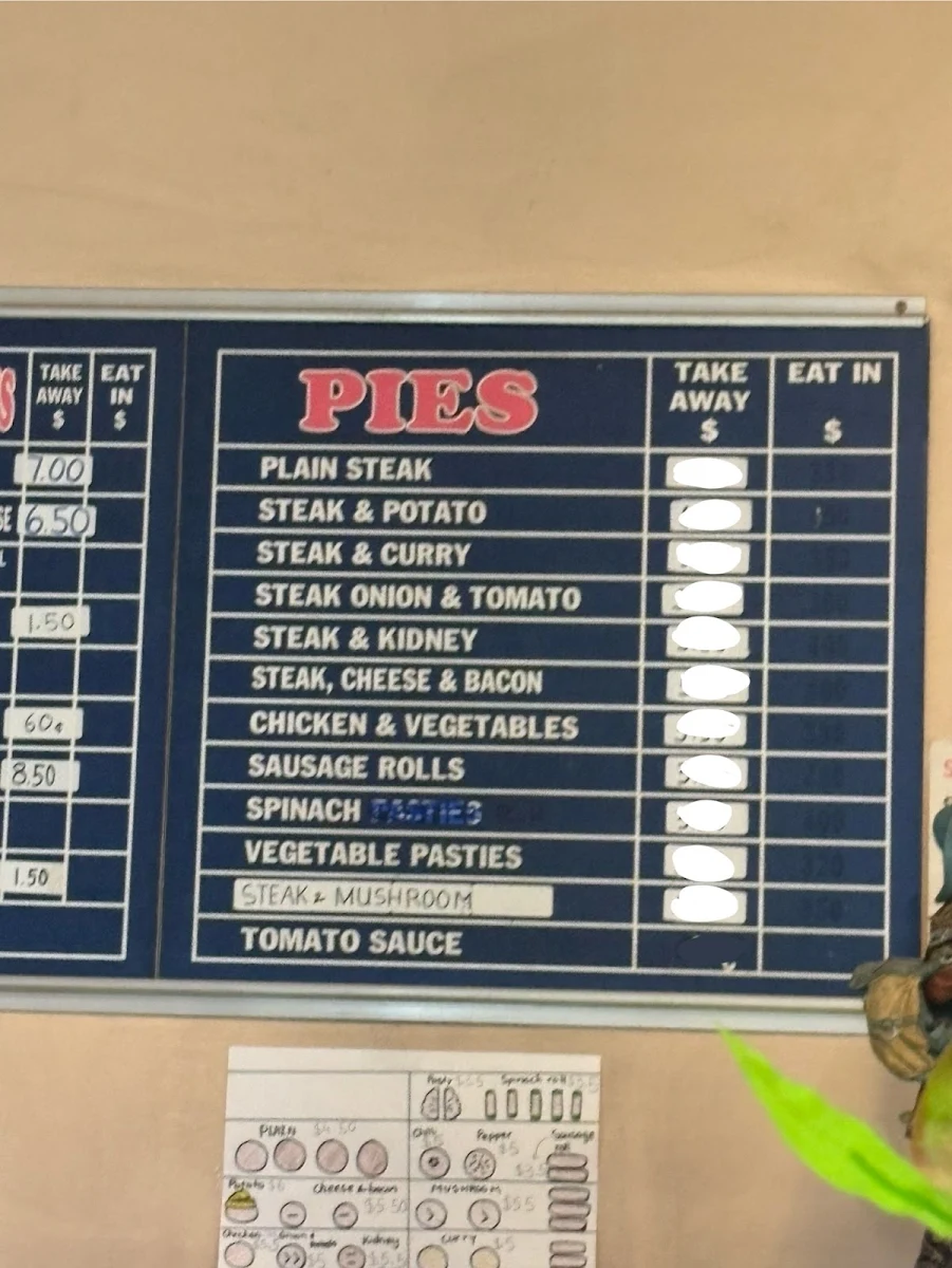 Menu, Loc Highway Hot bread and cafe
