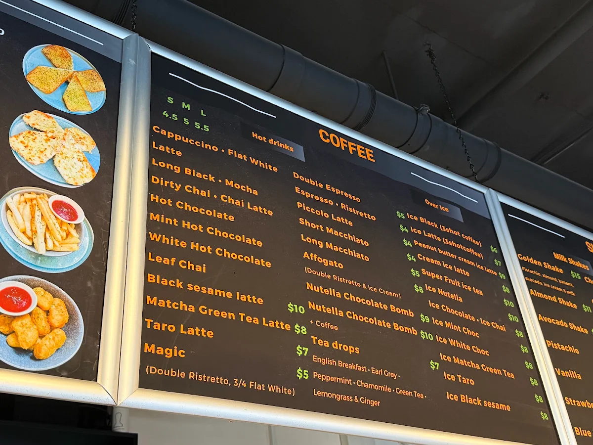 Menu, Golden Mug Cafe North Melbourne