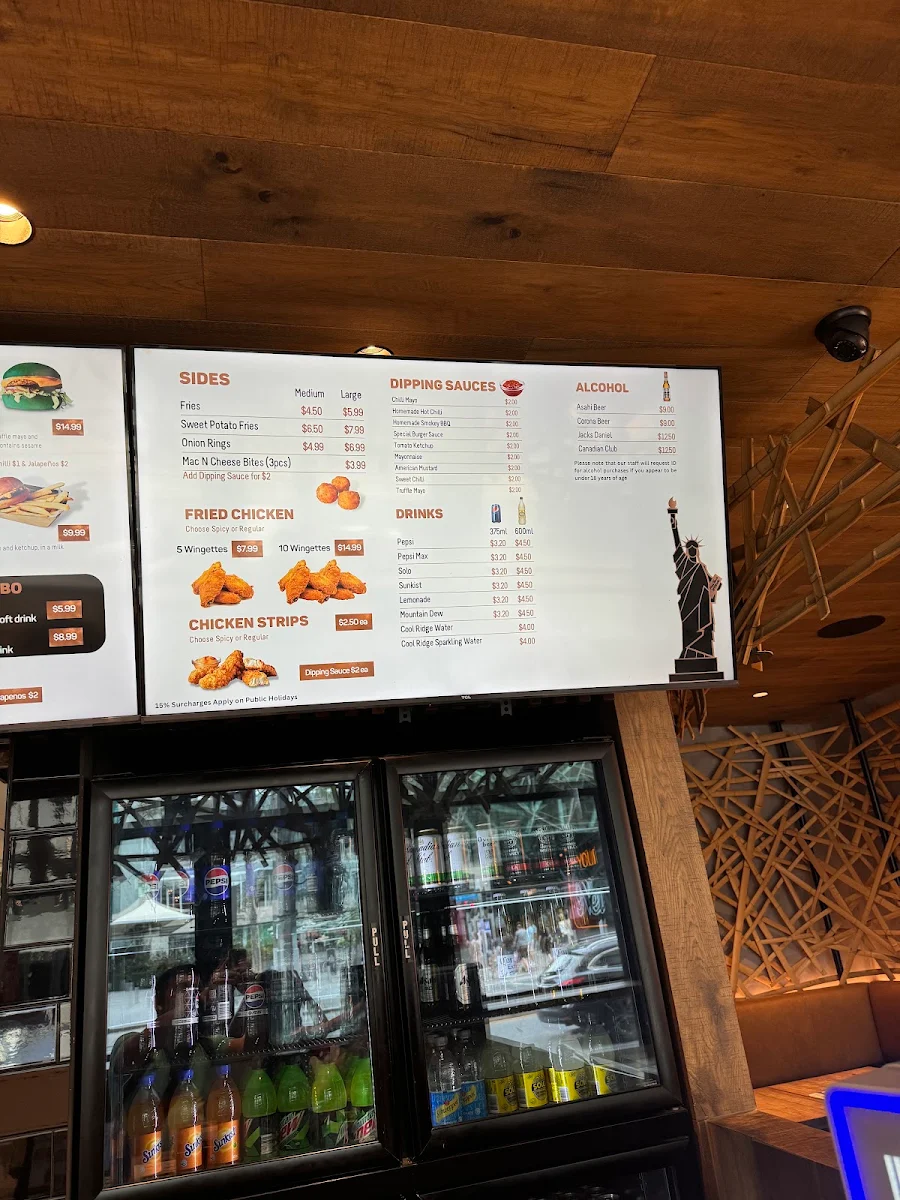 Menu, New York Minute (Flinders St)