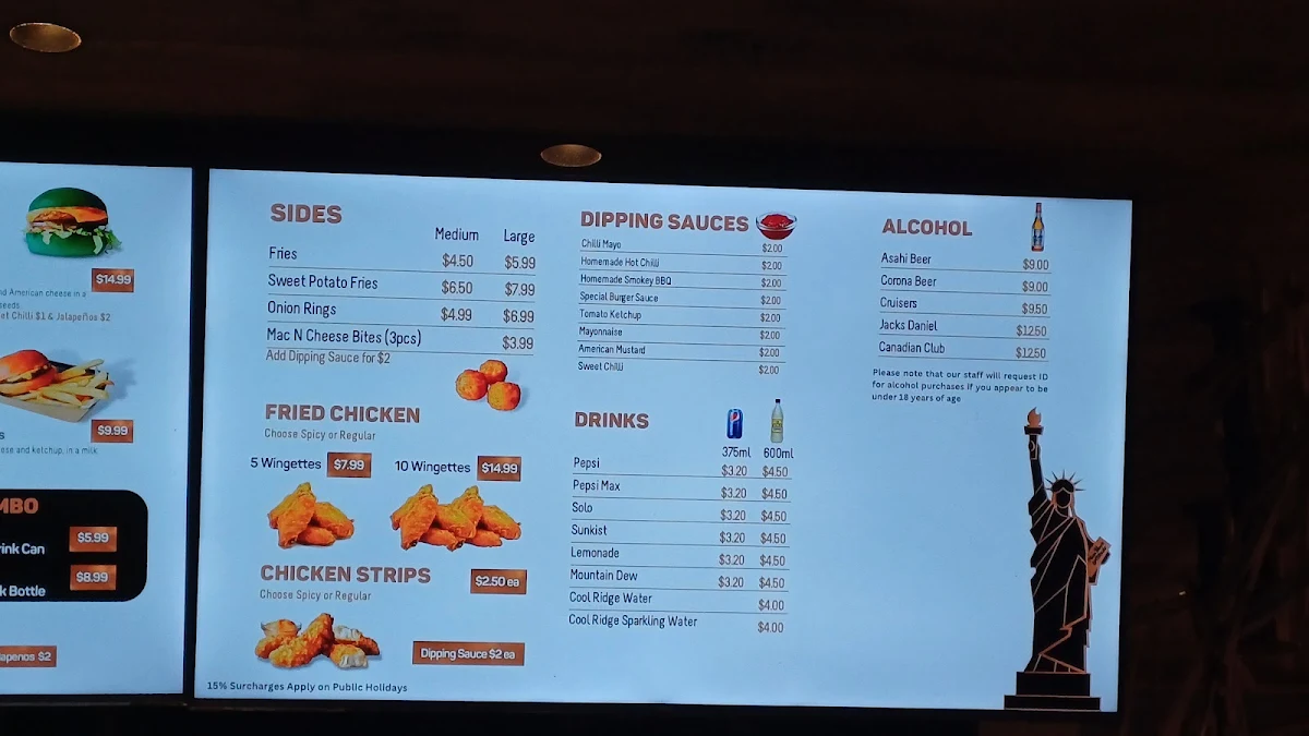 Menu, New York Minute (Flinders St)
