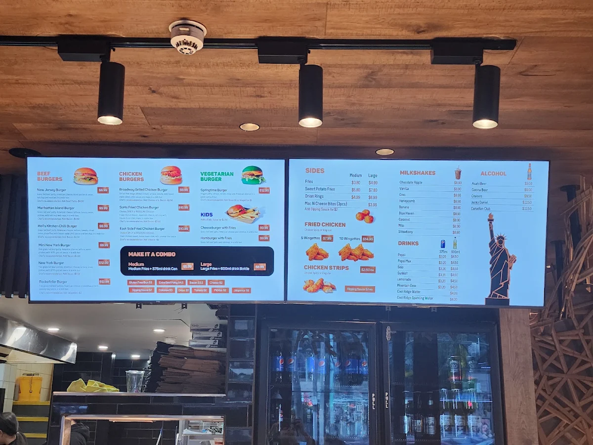 Menu, New York Minute (Flinders St)