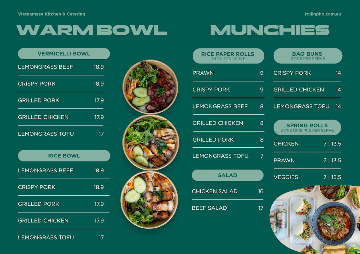 Menu, Rollin’ Pho