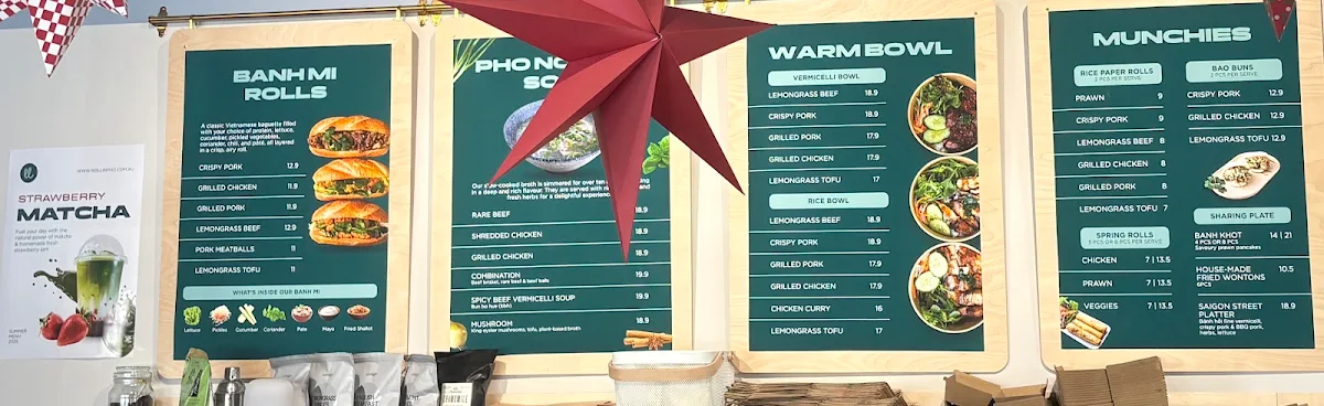 Menu, Rollin’ Pho