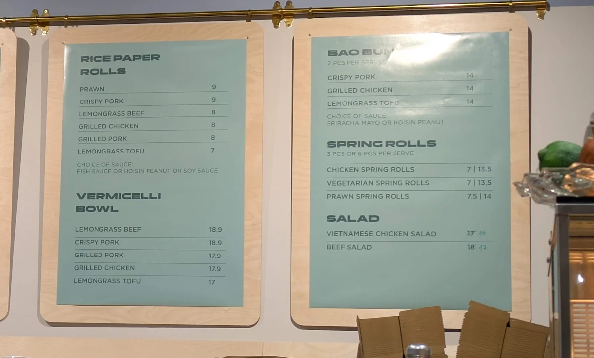 Menu, Rollin’ Pho
