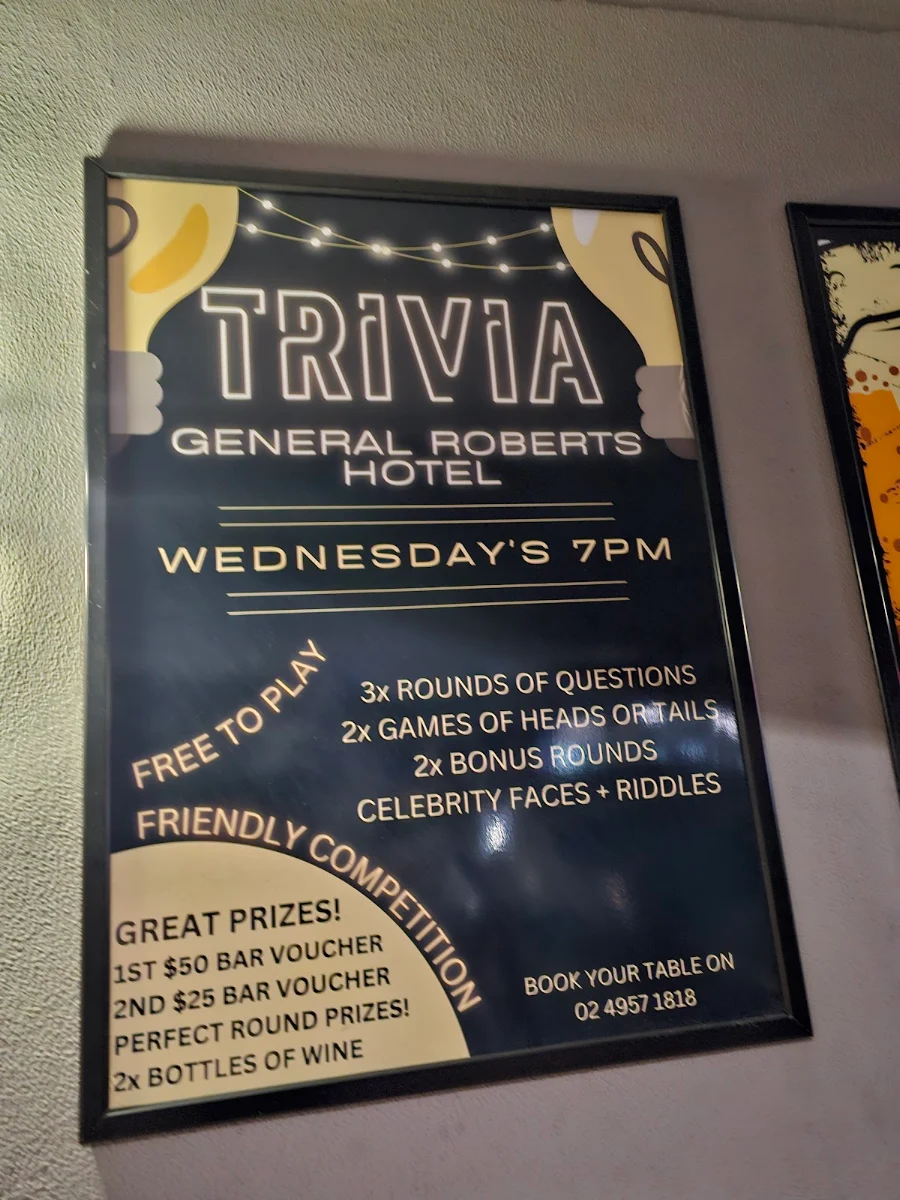 Menu, General Roberts Hotel
