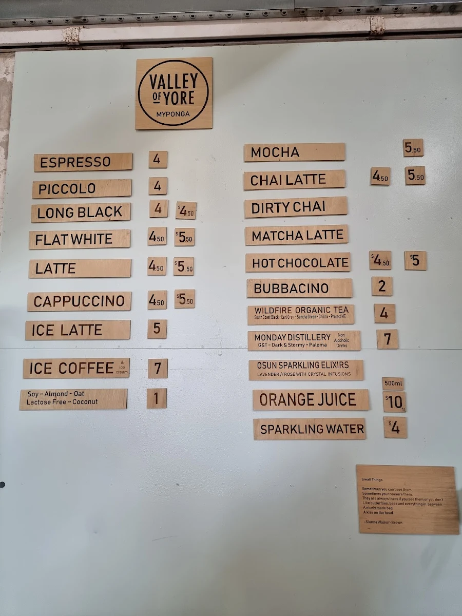 Menu, YORE