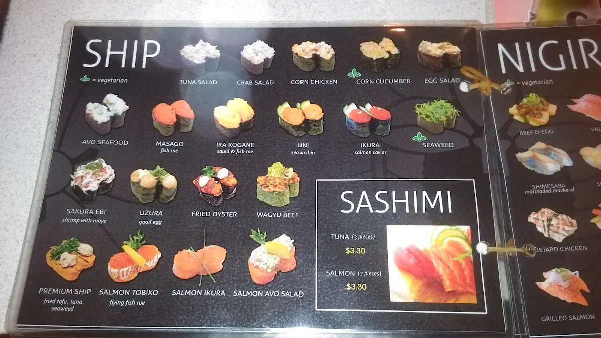 Menu, Sushi Train Oxford