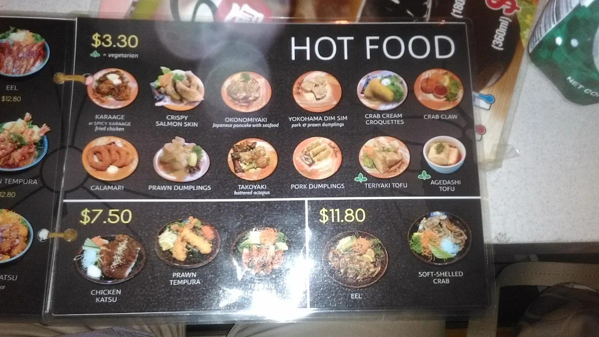 Menu, Sushi Train Oxford