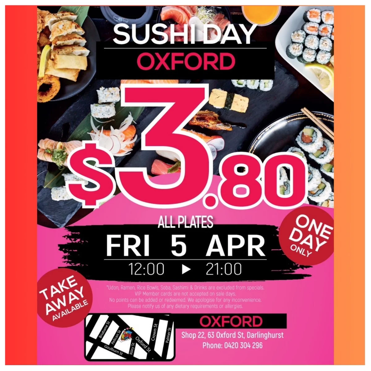 Menu, Sushi Train Oxford