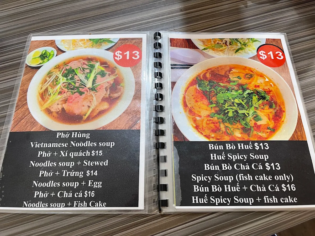 Menu, Pho Hung Highclere BMT