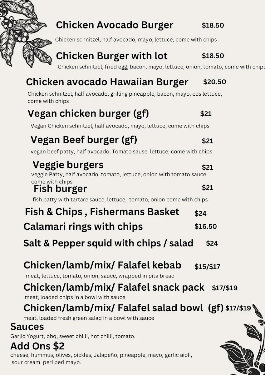 Menu, Urban Kitchen and Grills
