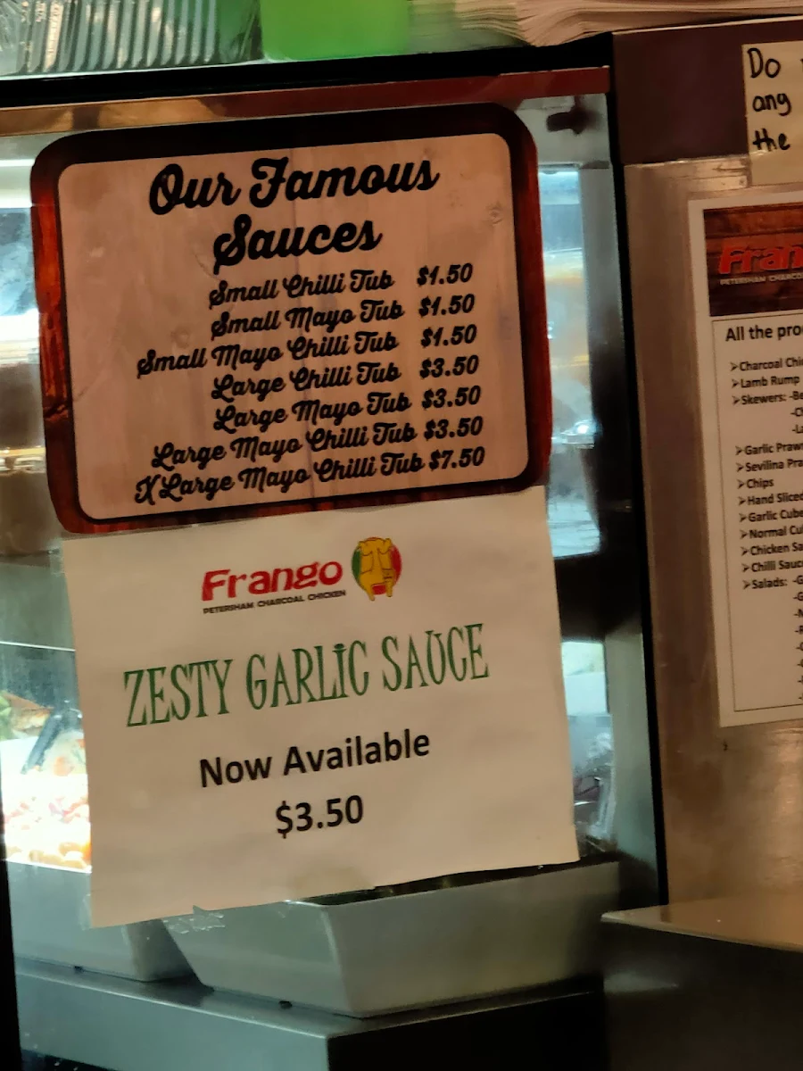 Menu, Frango Bella Vista