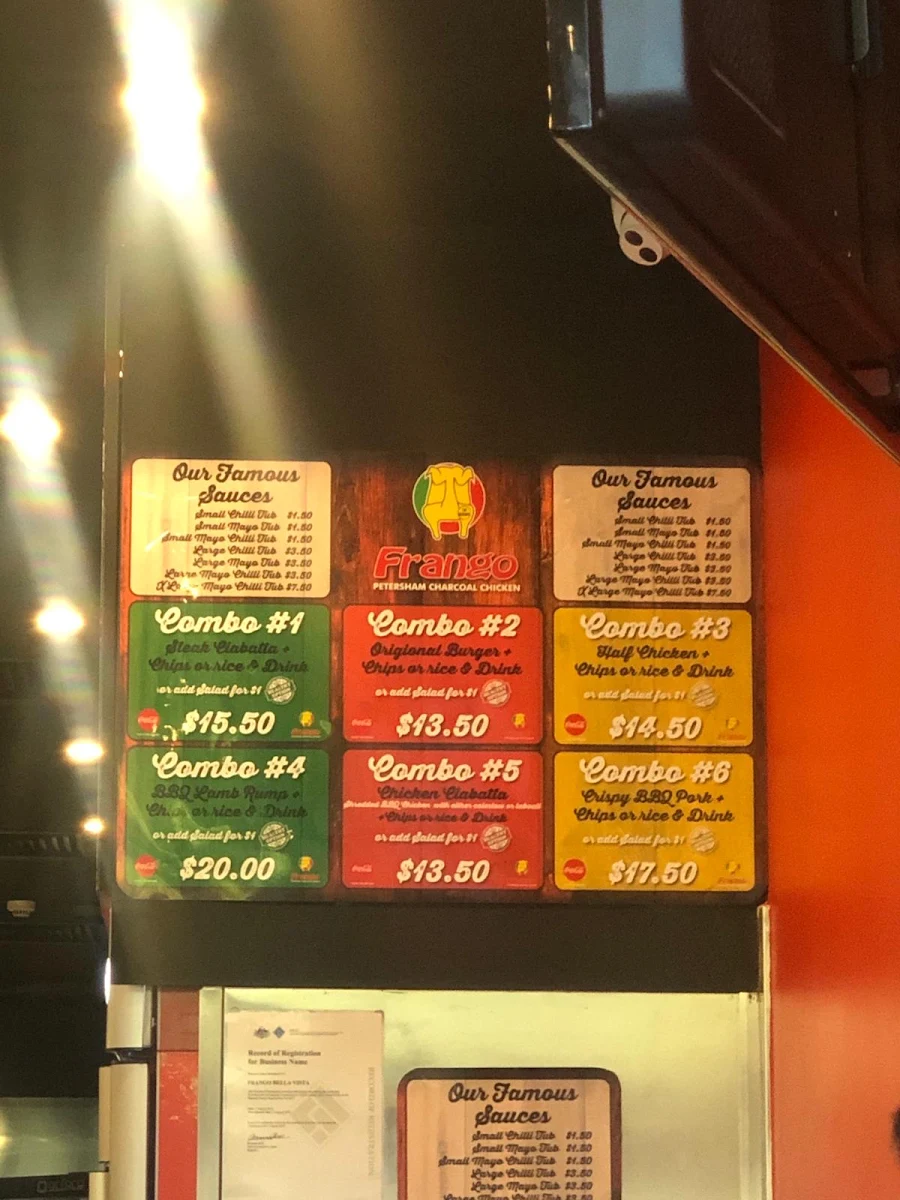 Menu, Frango Bella Vista