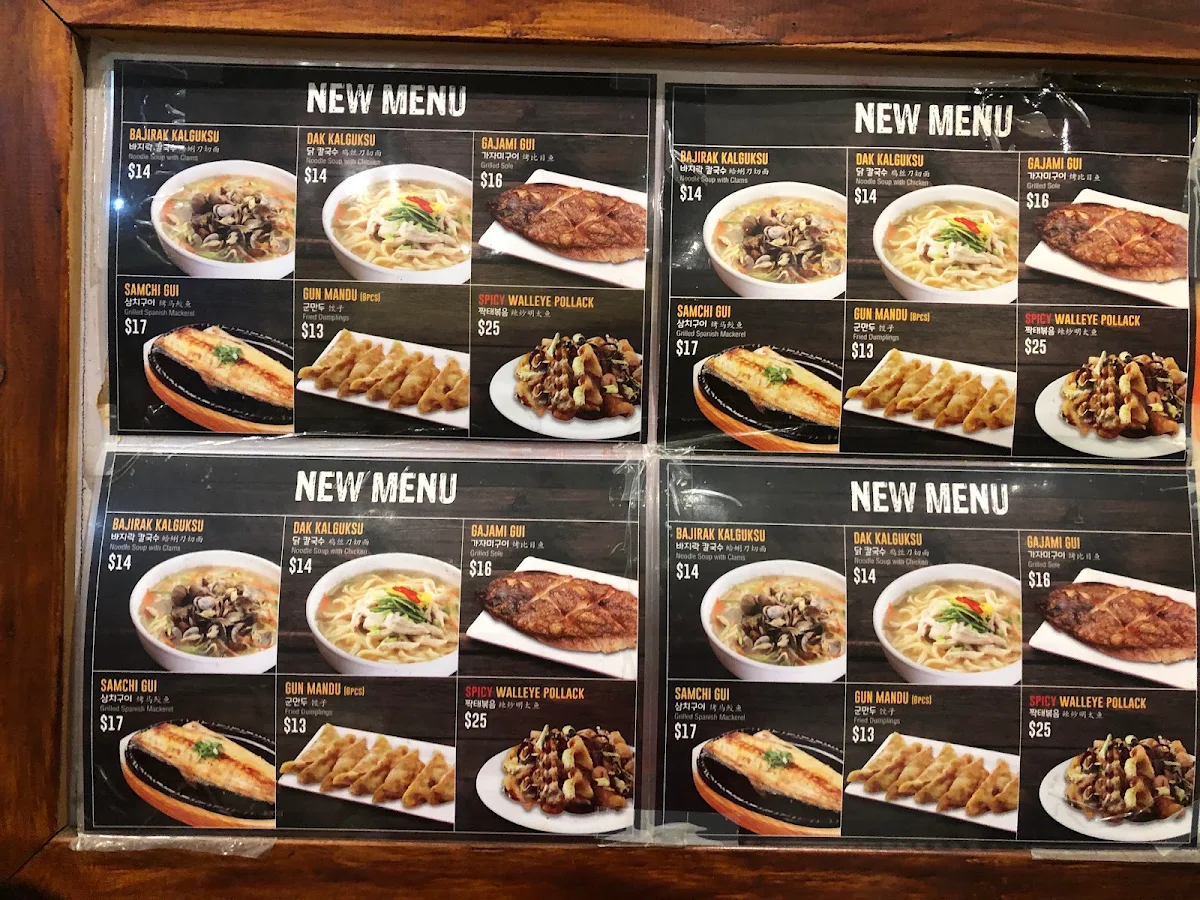 Menu, PR Korean Restaurant