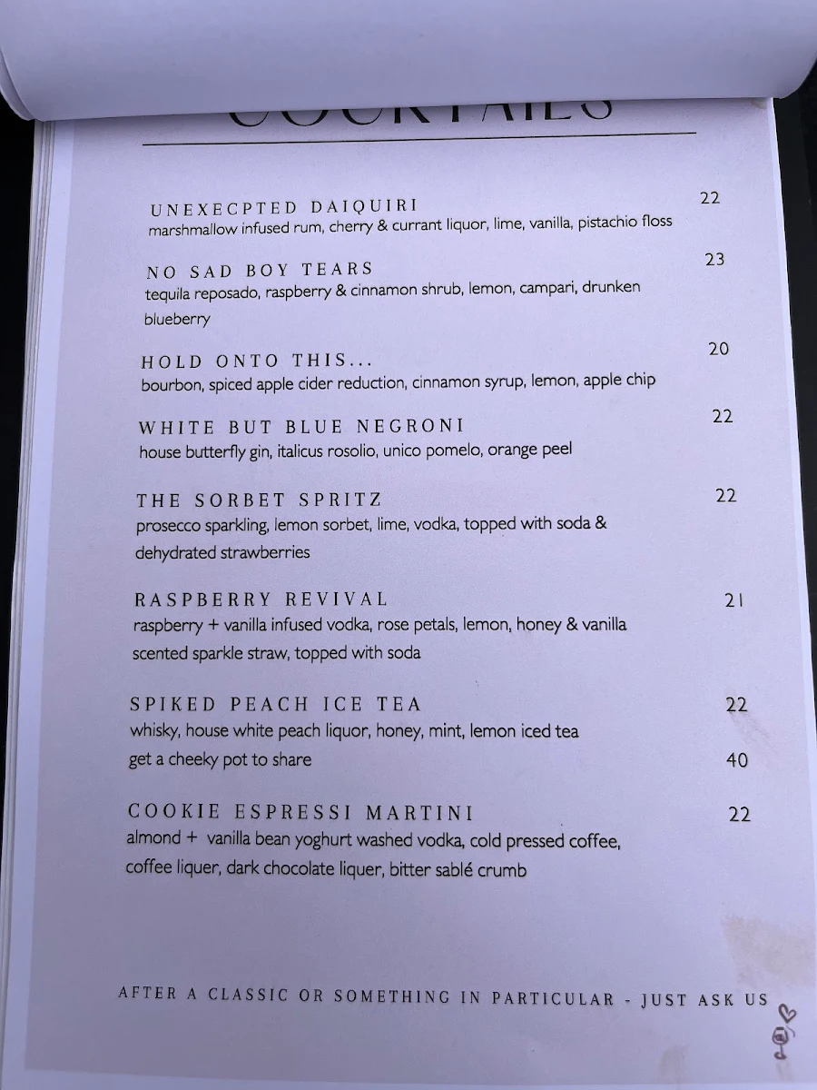Menu, Hold Bar & Eatery